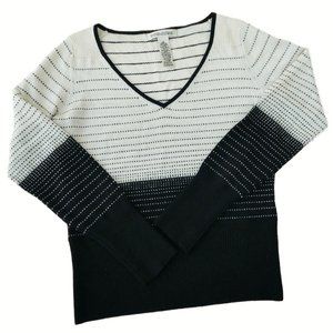 MeRiNo WooL Banana Republic Extra Fine Italian V Neck Knit Sweater Birds Eye S